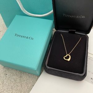 Tiffany and co Open Heart Pendant in 18k Rose Gold with Diamonds